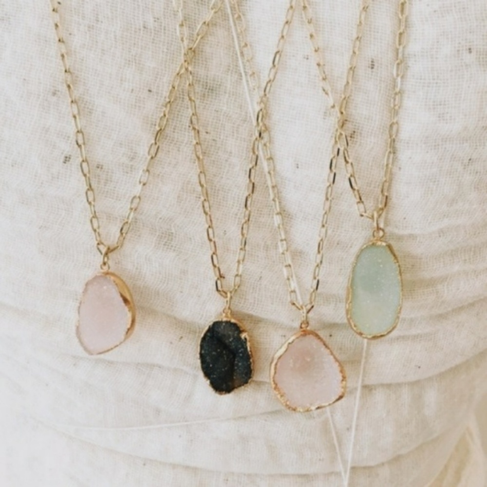 Margaret Elizabeth 24k Gold Vermeil Druzy Necklace